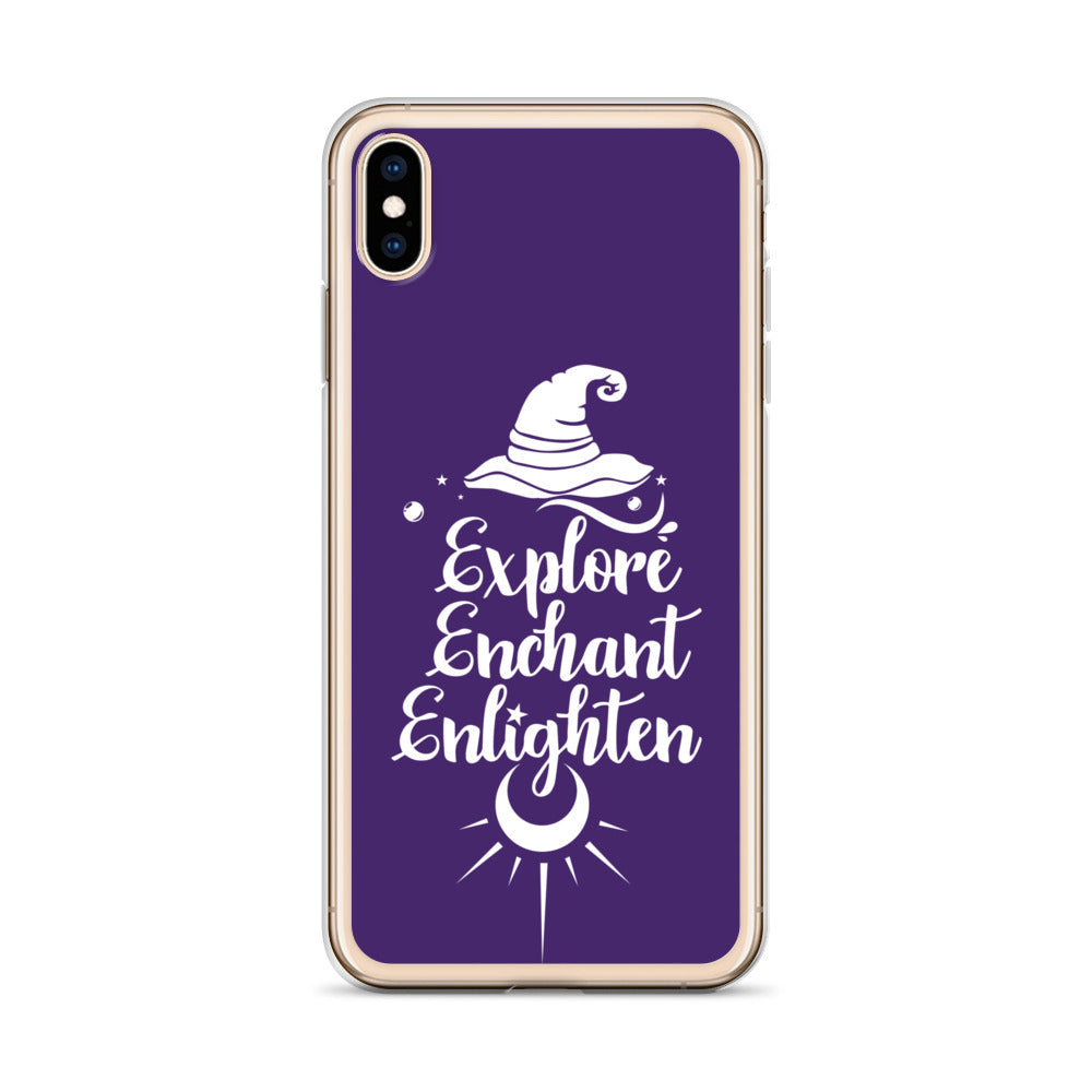 Explore, Enchant, Enlighten - Purple and Clear Case for iPhone®