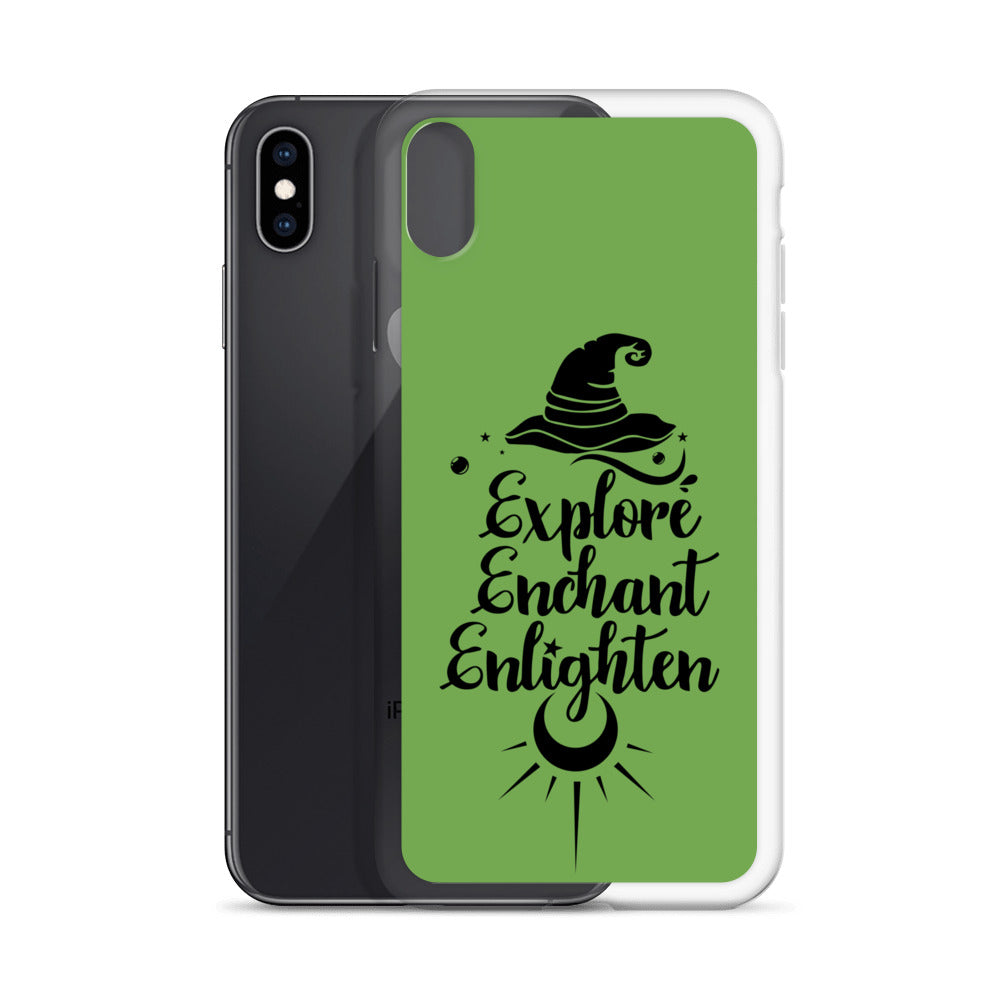 Explore, Enchant, Enlighten - Green and Clear Case for iPhone®