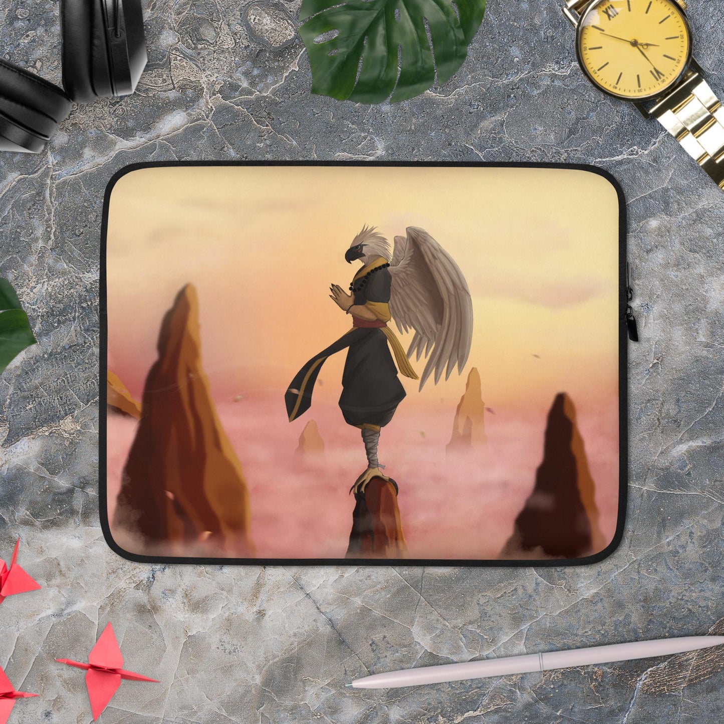 Monk by Miioto - Black Laptop Sleeve