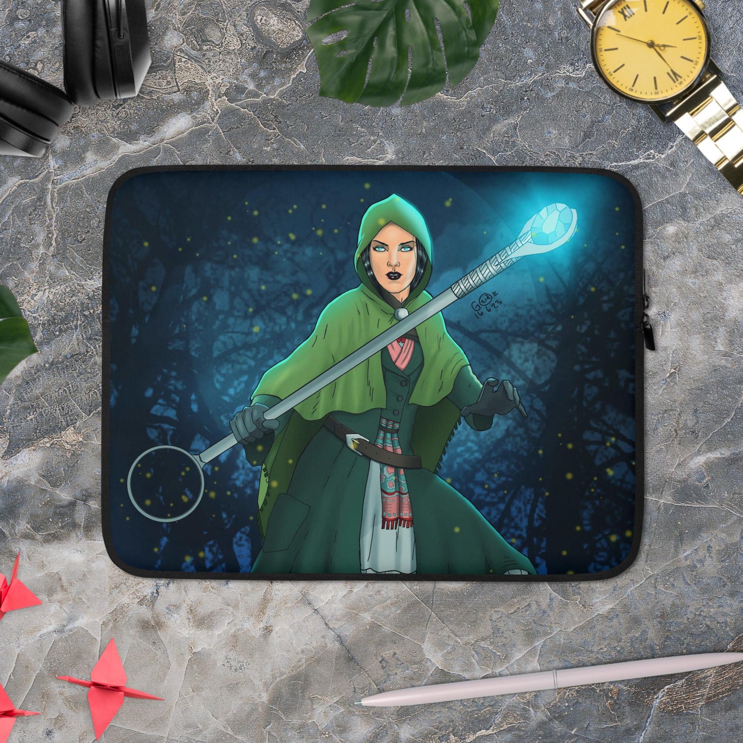 Warlock by Gozie - Black Laptop Sleeve