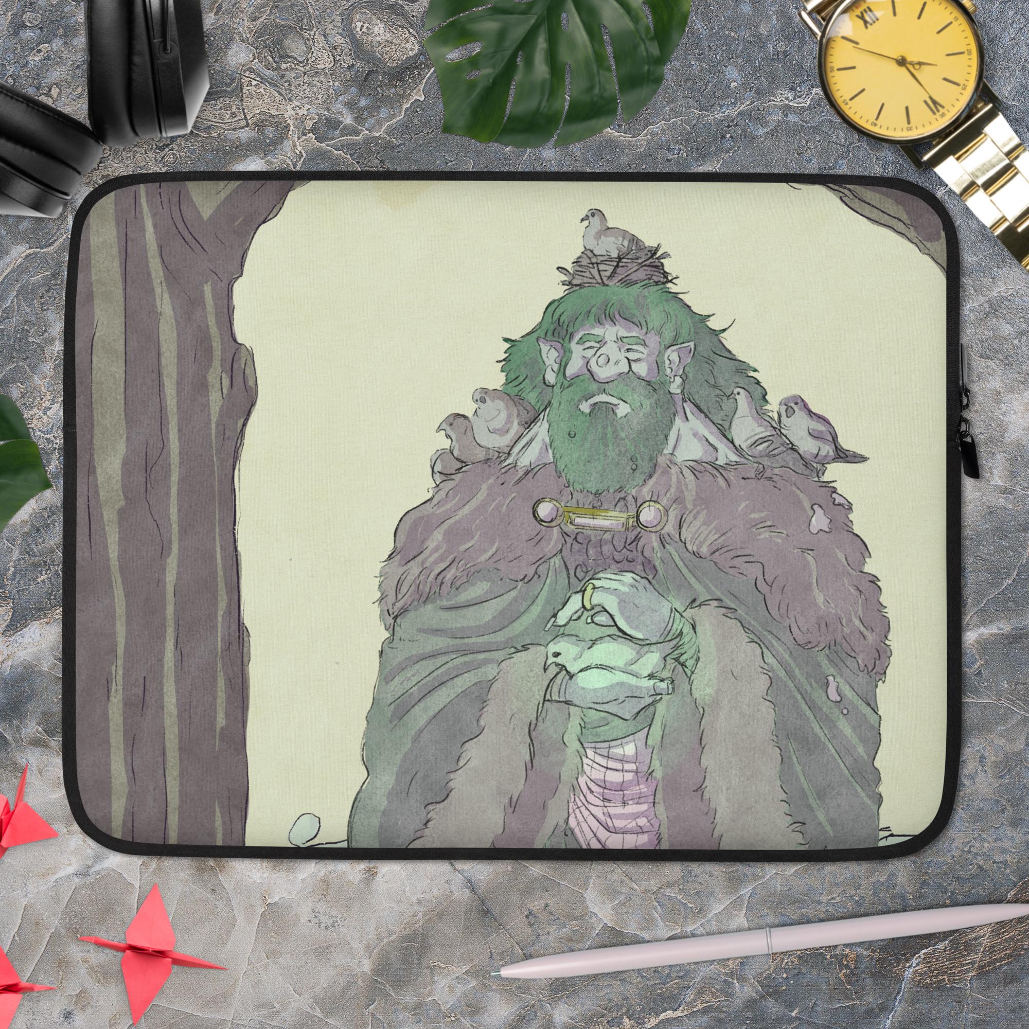 Druid by Sacha Ravenda - Black Laptop Sleeve