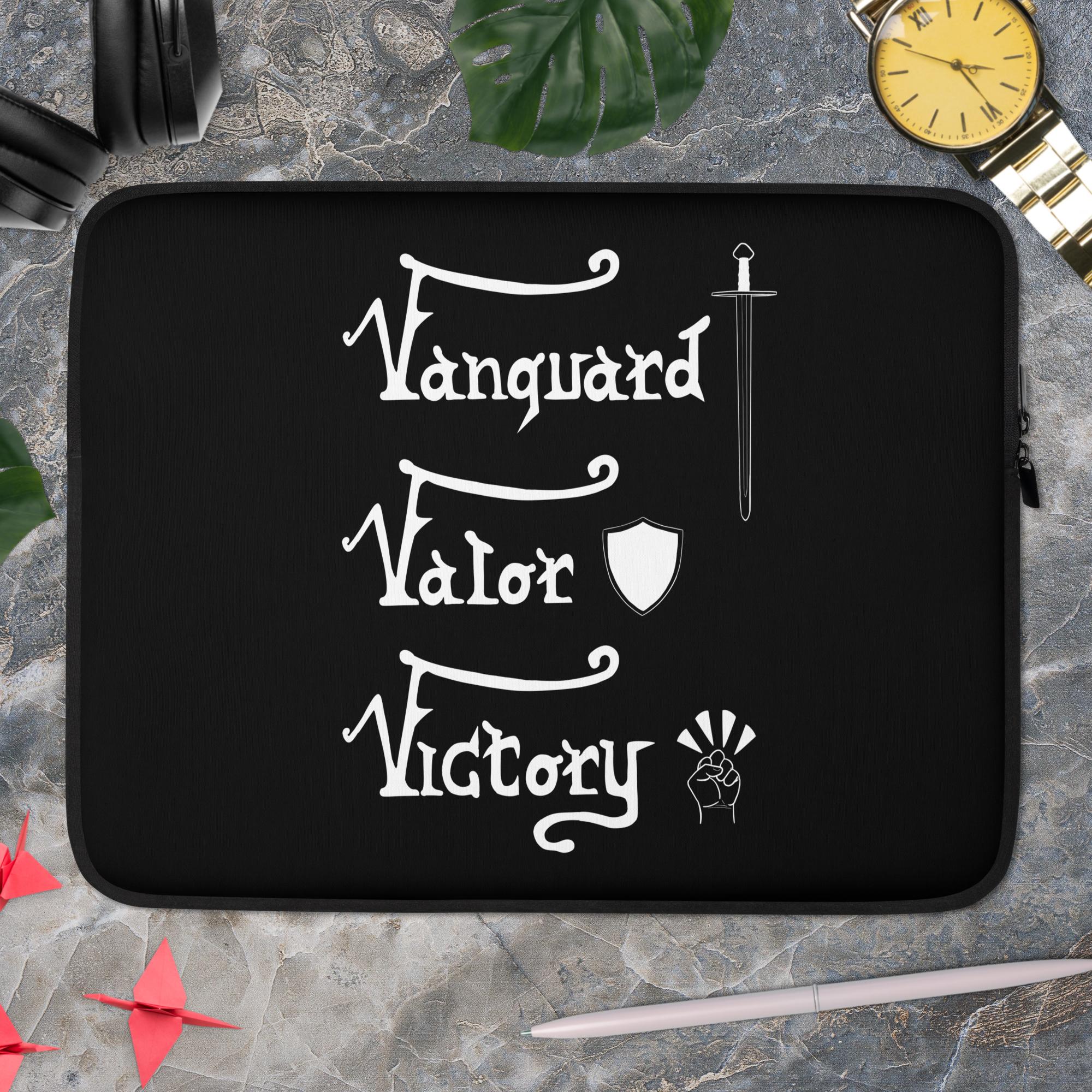 Vanguard, Valor, Victory - Black Laptop Sleeve