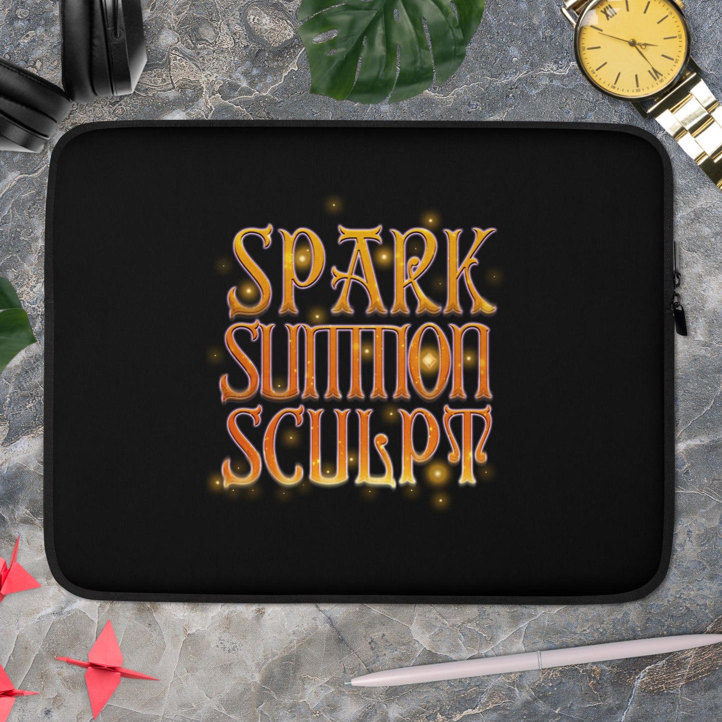 Spark, Summon, Sculpt - Black Laptop Sleeve