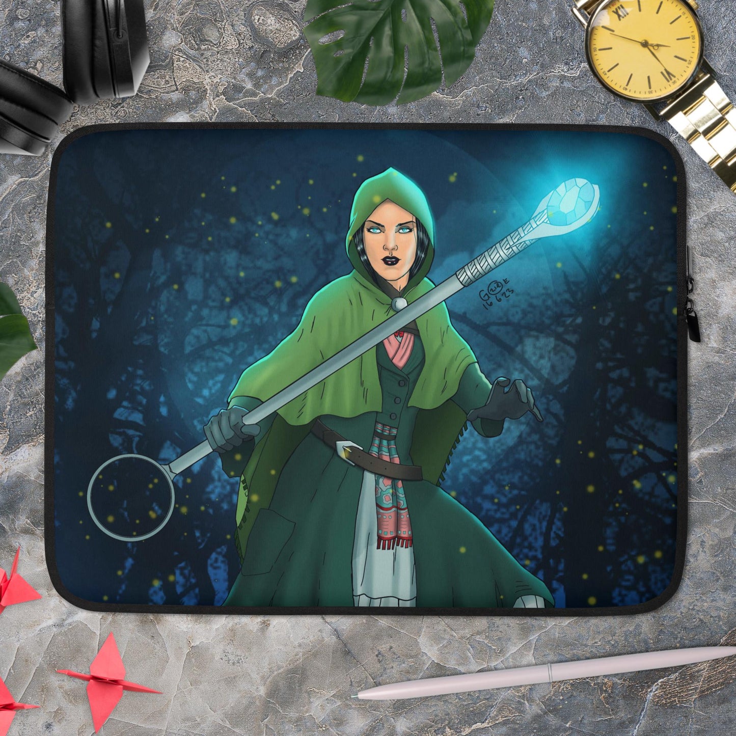 Warlock by Gozie - Black Laptop Sleeve