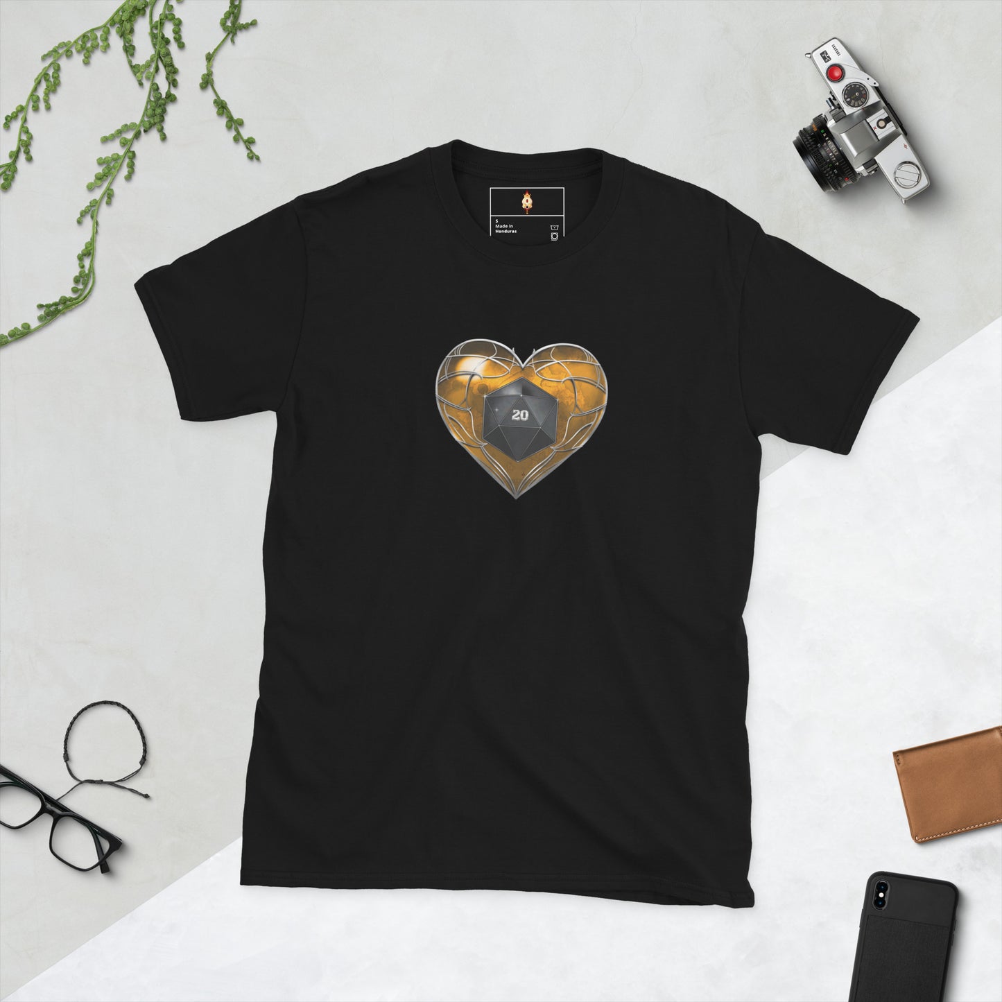 D20 Heart (Yellow) Short-Sleeve Unisex T-Shirt