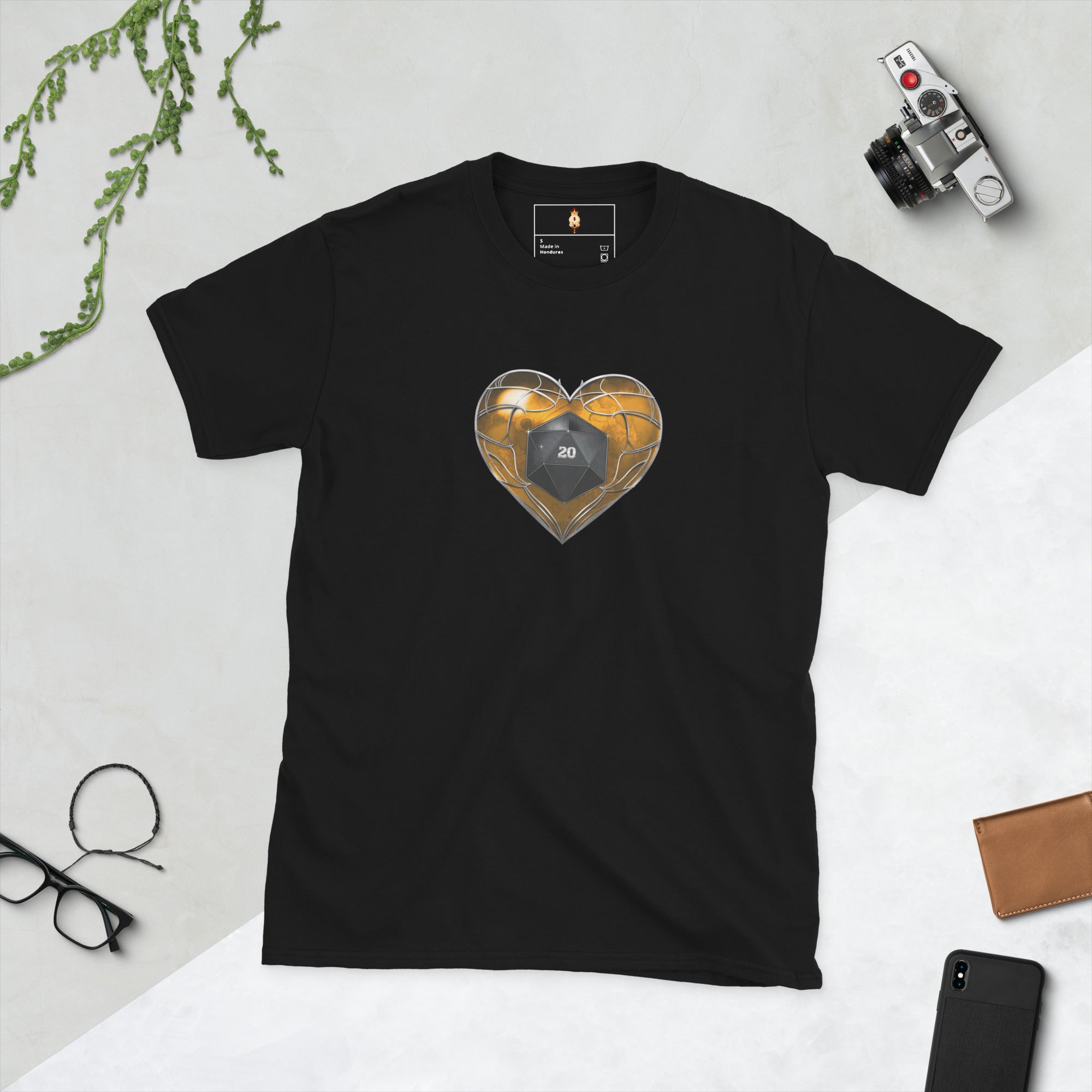 D20 Heart (Yellow) Short-Sleeve Unisex T-Shirt