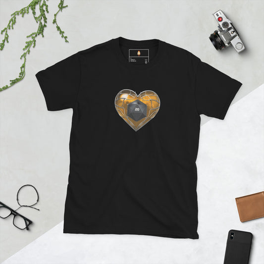 D20 Heart (Yellow) Short-Sleeve Unisex T-Shirt
