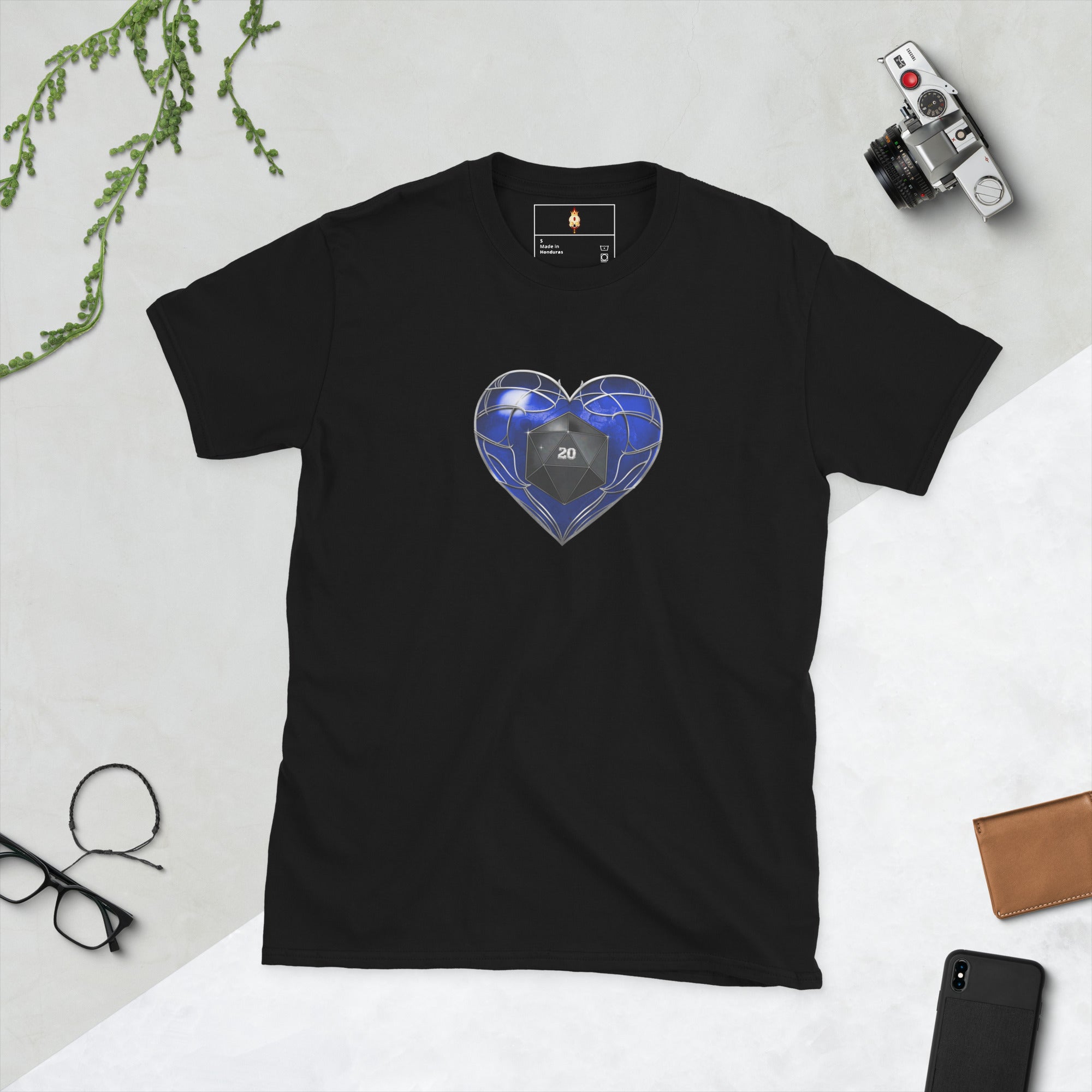 D20 Heart (Blue) Short-Sleeve Unisex T-Shirt