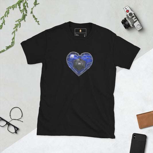 D20 Heart (Blue) Short-Sleeve Unisex T-Shirt