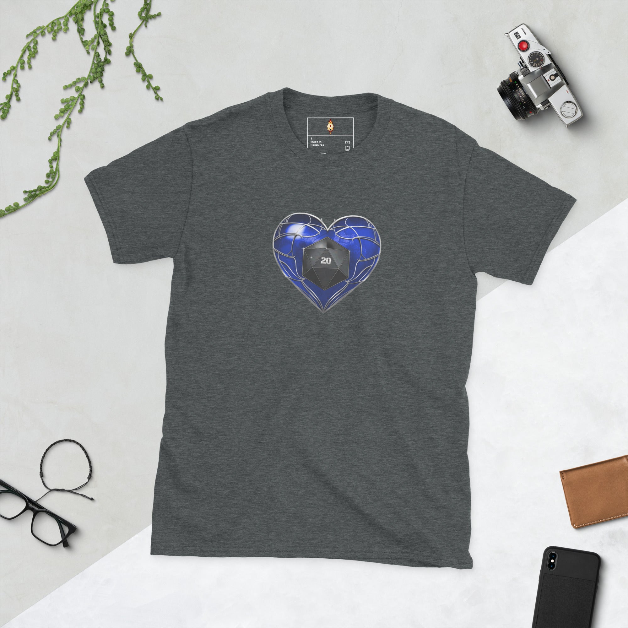 D20 Heart (Blue) Short-Sleeve Unisex T-Shirt