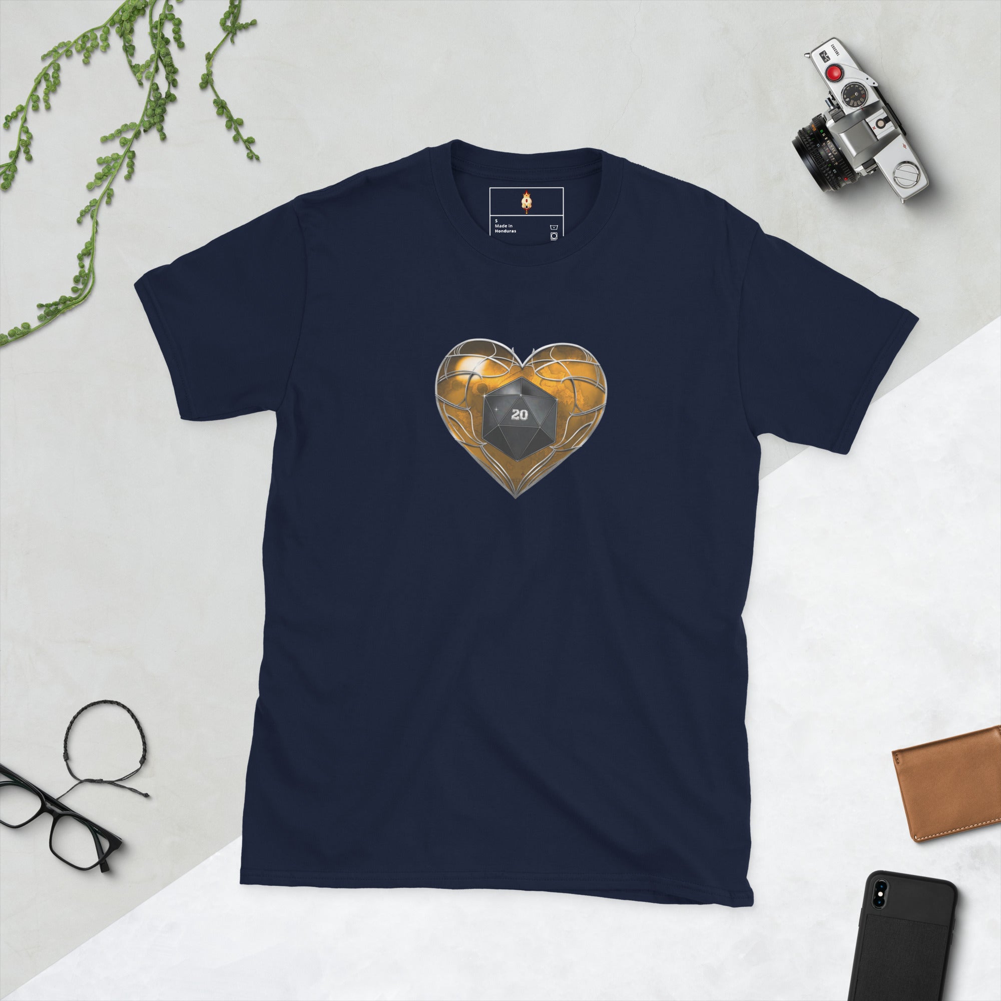 D20 Heart (Yellow) Short-Sleeve Unisex T-Shirt