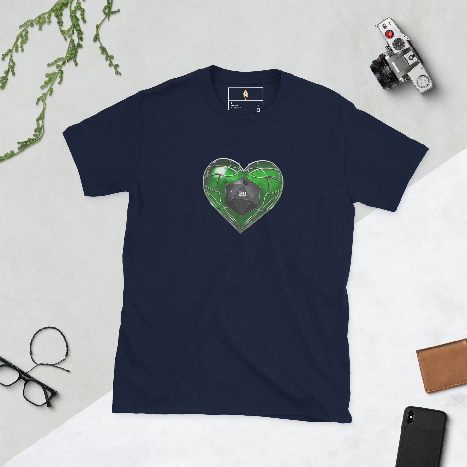 D20 Heart (Green) Short-Sleeve Unisex T-Shirt
