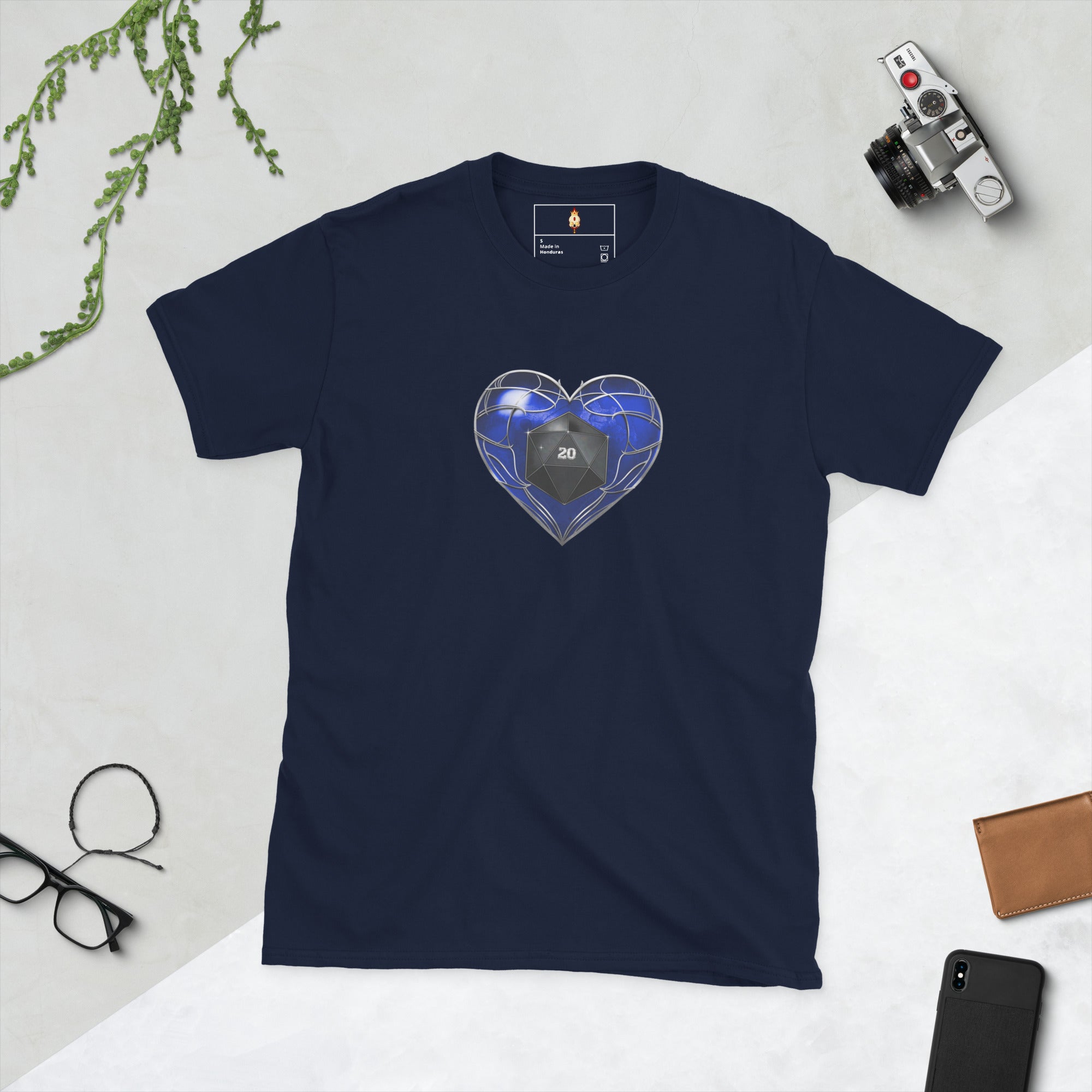 D20 Heart (Blue) Short-Sleeve Unisex T-Shirt