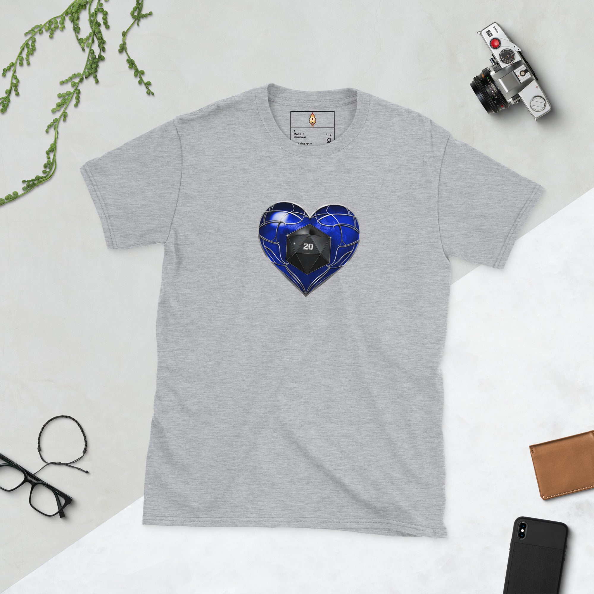 D20 Heart (Blue) Short-Sleeve Unisex T-Shirt