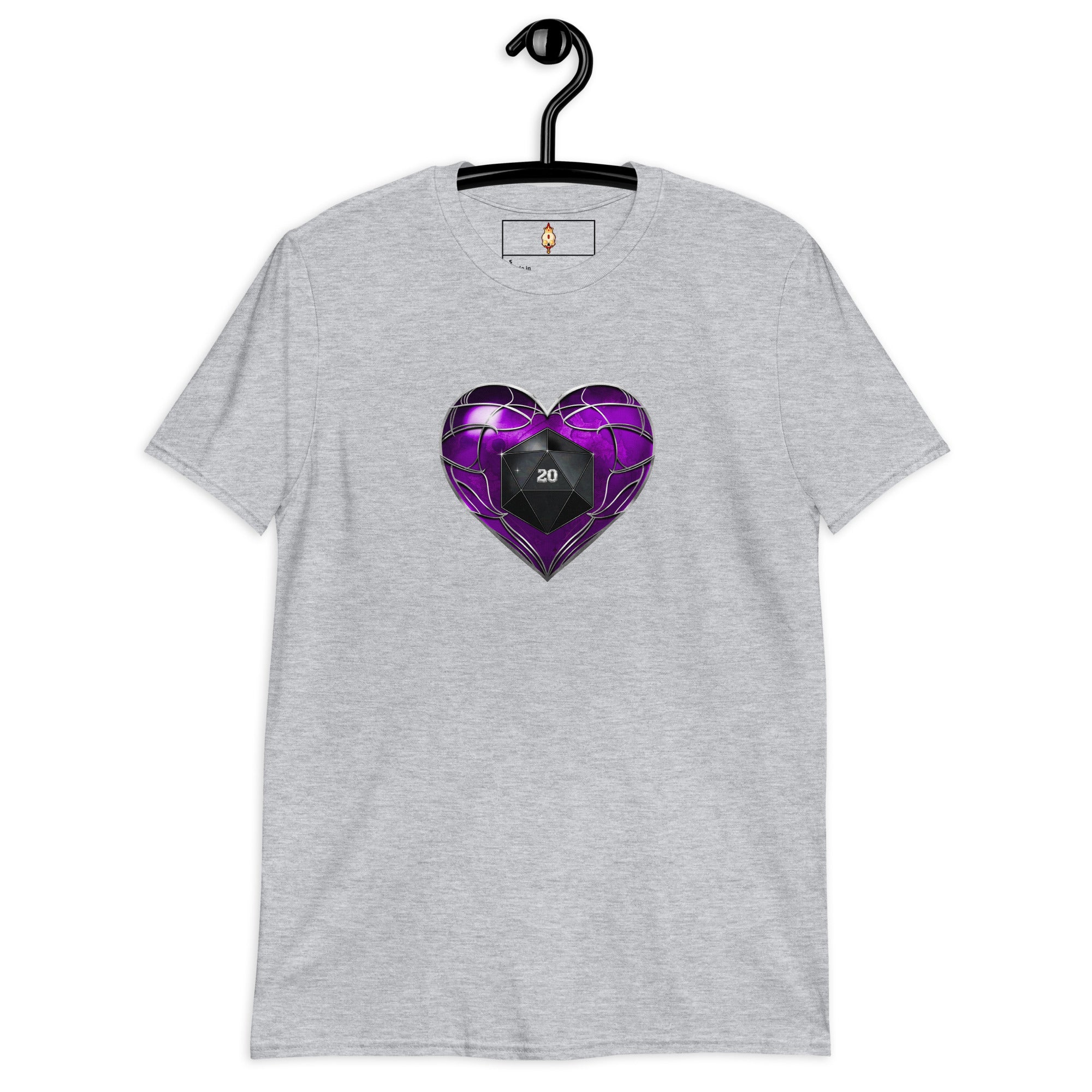 D20 Heart (Purple) Short-Sleeve Unisex T-Shirt