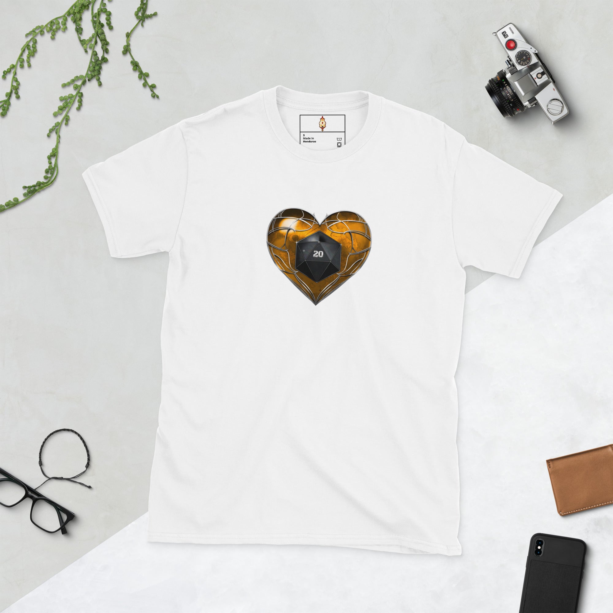 D20 Heart (Yellow) Short-Sleeve Unisex T-Shirt