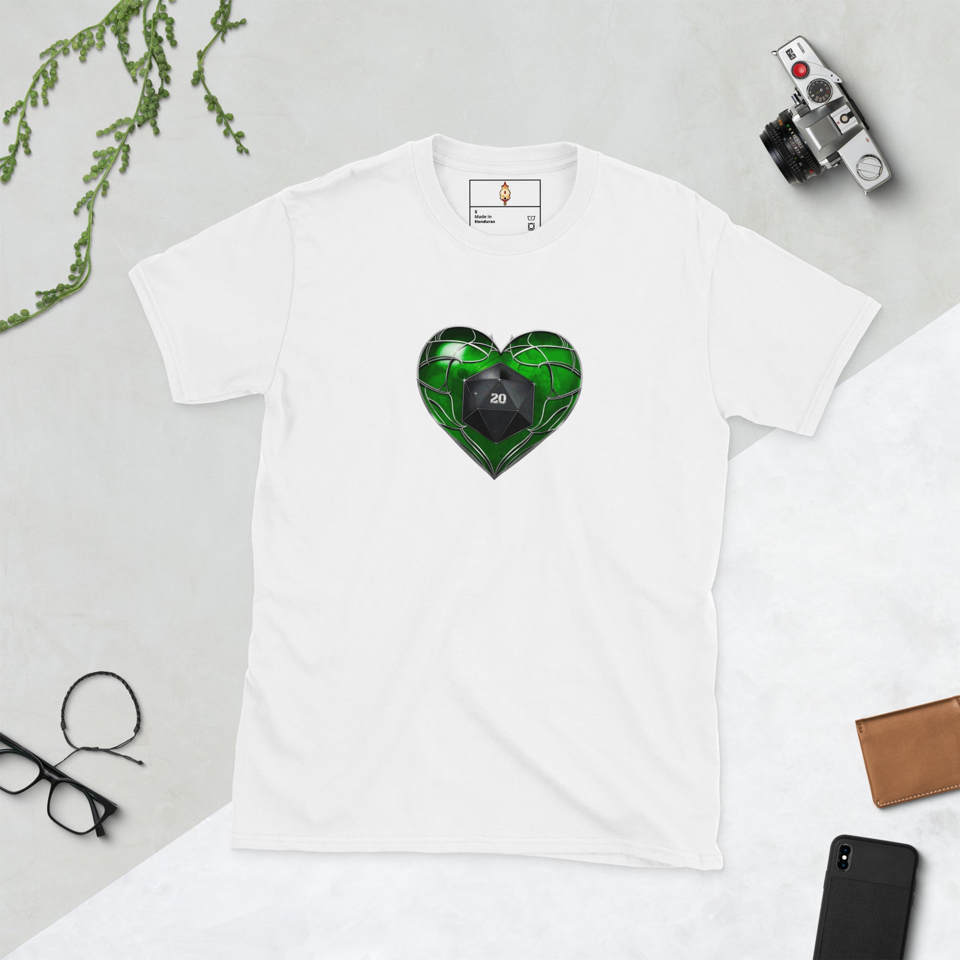 D20 Heart (Green) Short-Sleeve Unisex T-Shirt