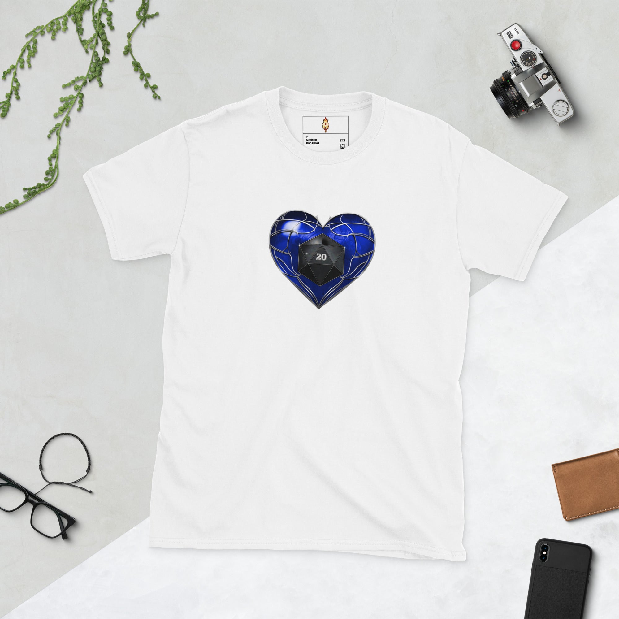 D20 Heart (Blue) Short-Sleeve Unisex T-Shirt